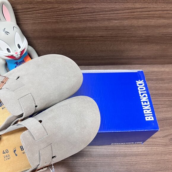 Birkenstock Boston taupe suede mule clogs - Picture 7 of 9